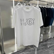 マルタンマルジェラ　Maison Margiela メンズ　Tシャツ　半袖　文字ロゴ　丸首　ゆったり -XL_画像1