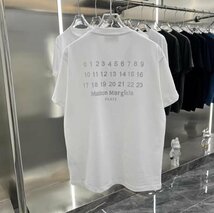 マルタンマルジェラ　Maison Margiela メンズ　Tシャツ　半袖　文字ロゴ　丸首　ゆったり -XL_画像3