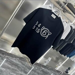 マルタンマルジェラ　Maison Margiela メンズ　Tシャツ　半袖　文字ロゴ　丸首　ゆったり　-S