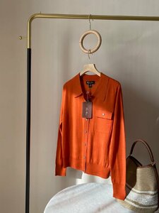 ロロピアーナ Loro Piana イタリア製　カシミア　トップス　上着　カーディガン　オレンジ　L