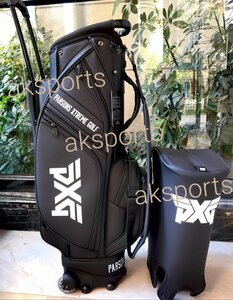 値下PXGピーエックスジーキャディバッグ　black　ブラック　キャスター付キャディバッグブラック