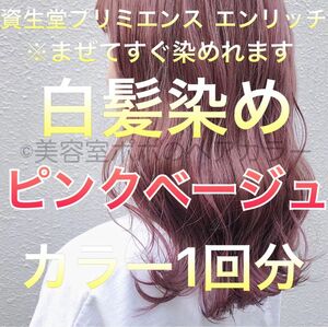 美容室の白髪染め ピンクベージュ 1回分