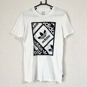 アディダス オリジナルス★トレフォイル Tシャツ XS★半袖 ホワイト 白 カットソー プリントTシャツ スポーツ カジュアル 古着 メンズ 