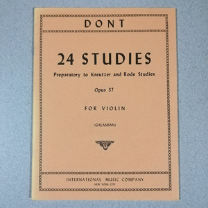 DONT Don to24 STUDIES black itseru. low te to 24. preparation . practice bending op.37 violin import musical score Inter National IMC