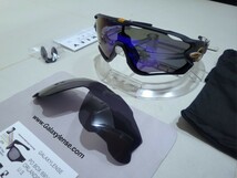 正規品 新品 偏光レンズ2枚付き OAKLEY JAWBREAKER オークリー ジョウブレイカー Blue Black Polarized ブルー ポラライズド サングラス_画像4