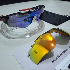 正規品 新品 偏光レンズ2枚付き OAKLEY RADARLOCK PATH オークリー レーダーロック パス Blue Polarized ルビー ポラライズド サングラスの画像3