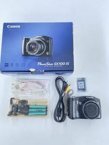 U4 [通電確認済] Canon PowerShot SX100 IS キヤノン パワーショット デジカメ デジタルカメラ 箱ありコンパクトデジタルカメラ ブラック 