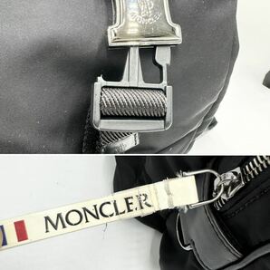 1円 MONCLER リュック バックパック サイドロゴ トリコロール ブラック 大容量 モンクレール メンズ CHUTE 黒 ナイロン レザーの画像10