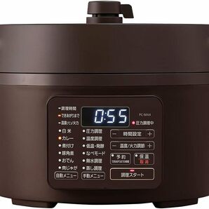 【新品】アイリスオーヤマ 電気圧力鍋 4L 3~4人用 低温調理 無水調理 予約機能付き カカオブラウン★スーパーセール1円スタート！即決ありの画像1