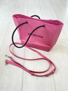 BALENCIAGA Balenciaga кожа покупка большая сумка розовый 2WAY бренд 