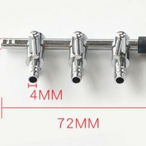 【送料無料】３分岐管 3セット送ります エアーコック 水槽用品 エアー調整用 内径4mmのエアーチューブ接続の画像2