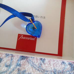 バカラ 青ハート K18 クリスタルペンダント ネックレス 美品の画像4
