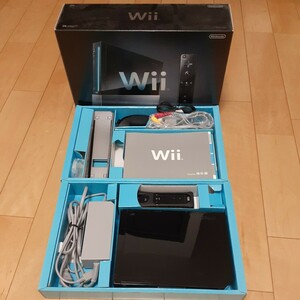 【１円～スタート】Wii本体　黒カラー　不足品あり