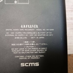 必見!! 希少 AIWA アイワ ポータブル DATレコーダー HD-S200 オーディオテープレコーダー DAT RECORDER 通電確認済み ジャンクの画像8