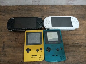 (2) ゲー厶機 まとめ　4点　Nintendo　ニンテンドー　ゲームボーイ　カラー　ポケット　SONY　ソニー　PSP-3000 部品取り　ジャンク