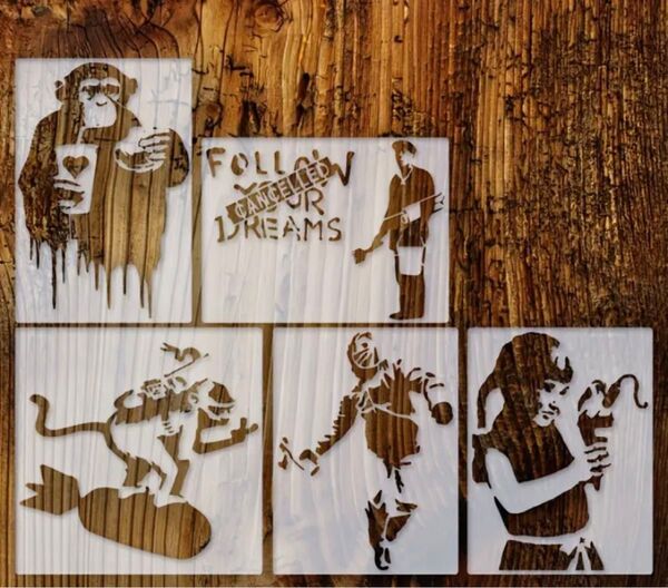 バンクシー ステンシル 5枚セット Banksy Keith Haring ⑥