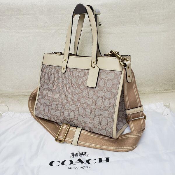 COACH 2WAY ショルダーバッグ　シグネチャー　キャンバスレザー