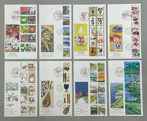 40. 【初日カバー FDC】 8枚 2014年(平成26年)発行 解説書付き JPS版 日本の城シリーズ /季節のおもいでシリーズ他