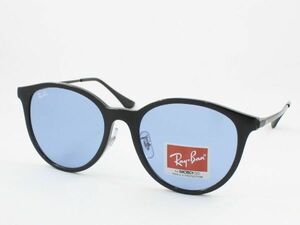 ケース黒 Ray-Ban レイバン RB4334D-601/80 サングラス ブラック ライトブルー ボストン 大きめ アジアンフィット 60180