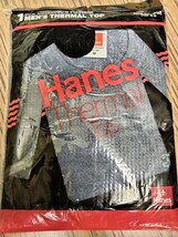 Hanes　ヘインズ　デッドストック　90s後半〜2000年代初頭　未開封　サーマル　長袖　ネイビー　紺　ワッフル　ヒートテック　ヴィンテージ_画像1