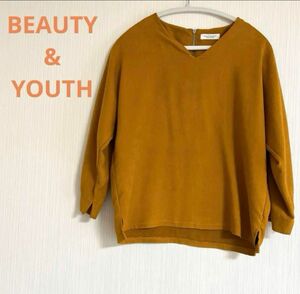 【used】BEAUTY&YOUTH 長袖　薄手　長袖カットソー　イエロー　黄色