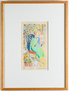 # Yamamoto shape .| terrace. woman | copperplate engraving ( etching ). hand coloring | autograph have . history : galet rear graph .ka| limitation 40| genuine work guarantee |q063|Yoko Yamamoto