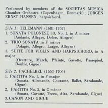 ■Societas Musica Chamber Orchestra｜Music of the Baroque Period: Georg Philipp Telemann, Johann Pachelbel ＜LP US盤＞_画像3