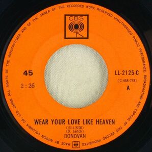 ■ドノヴァン(Donovan)｜恋は天国(Wear Your Love Like Heaven)／オー・ゴッシュ(Oh Gosh) ＜EP 1968年 日本盤＞の画像6