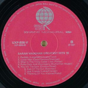 ■サラ・ヴォーン(Sarah Vaughan)｜Greatest Hits 16 ＜LP 1987年 日本盤＞の画像5