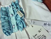 al-ice イタリア製 ベビー服 子供服 ワンピース白/水色 高品質綿100％ 夏物 1歳児/12ヶ月 新品未使用タグ付き 定価1万円のお品です_画像7