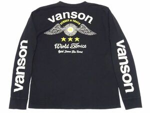 VANSON L/S T-SHIRTL size / バンソン ホイールウイング ロングスリーブTシャツ バイカー メンズ