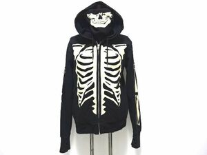 VANSON BONE HOODED SWEATSHIRT L size / バンソン ボーン スウェット パーカー 人骨デザイン メンズ