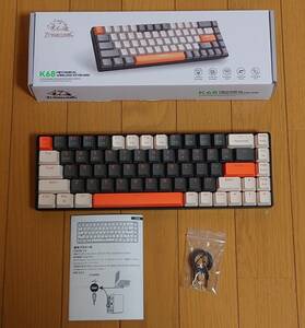 ★ ZIYOULANG K68 メカニカル ワイヤレス キーボード 青軸 ★