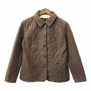 Barbour バブアー SHAPED M'FIBRE QUILT SHORT キルティングジャケット ブラウン (レディース 14) 中古 古着 Q2692