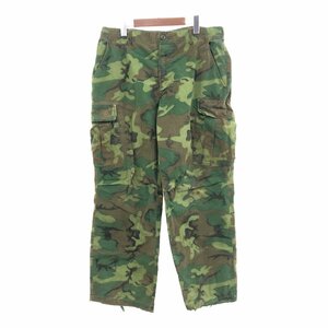 60 period the US armed forces the truth thing U.S.ARMY Jean grufa tea g pants Vintage military green leaf duck ( men's M-REG) used old clothes P8979