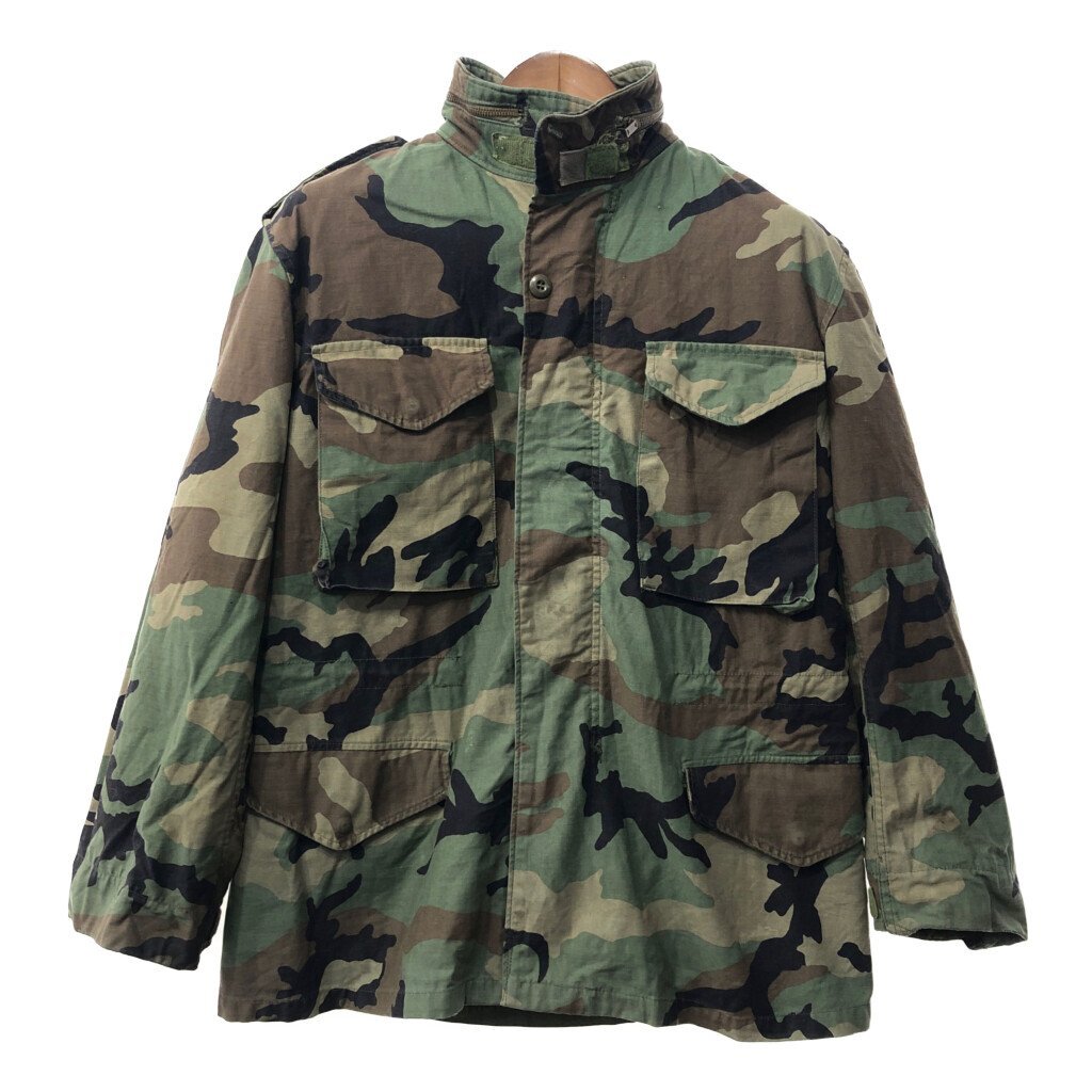 80年代 米軍実物 U.S.ARMY M-65 フィールドジャケット ミリタリー ウッドランドカモ (メンズ MEDIUM-REGULAR) 中古 古着 Q2334
