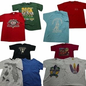 古着卸 まとめ売り 〜90s　オールド 半袖Tシャツ 10枚セット (メンズ L ) 胸ポケット プロチーム 地図 無地 MS1984