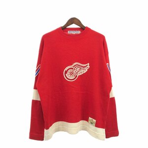 Ebbets Field Flannels NHL デトロイト・レッドウィングス セーター プロチーム レッド (メンズ - XL相当) 中古 古着 Q2777