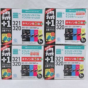 キャノン用 エコリカリサイクル インクカートリッジ BCI-321+320/5MP互換 EKD-C3215P+BK 4個まとめ R-454