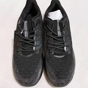 【未使用品】メンズ 男性用 スニーカー 運動靴 ウォーキングシューズ MAINCH サイズ27cm 全長約31cm ブラック 2足セット Y-967の画像2