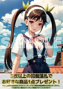 9851 八九寺真宵 化物語 A4 同人 イラスト 巨乳 美少女 コスプレ Anime アニメ イラストアートポスター セクシーアート acg.