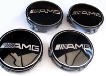 メルセデス ベンツ センターキャップ 75mm AMG ブラック 4個セット 新品 未使用 送料無料_画像1