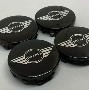 MINI ミニ センターキャップ 56mm ブラック ウィング 翼 4個セット 新品未使用 送料無料 BMW　 .