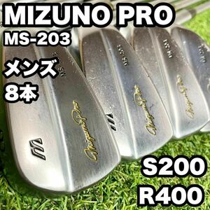 MIZUNO PRO MS-203 アイアンセット メンズ　S/R 8本 右　ドライバー　アイアン　パター　キャディバッグ　初心者　中級者