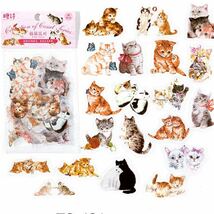 かわいい猫ちゃんシール♪　PET素材 　クリアシール　子猫　40枚入り_画像1