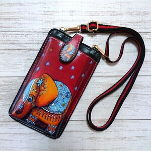  smartphone shoulder! elephant Elephant smartphone case shoulder with strap smartphone pouch pochette 