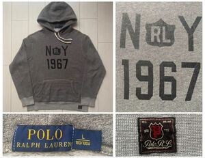 送料無料 未使用 美品 POLO ラルフローレン スウェット パーカー ny 1967 hoodie 霜降り グレー gray grey sport RRL COUNTRY STADIUM L XL