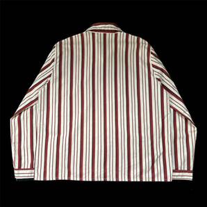 60s〜70s Unknown Euro Vintage Wide Spread Collar Stripe Pajama Shirt 60年代 70年代 ユーロヴィンテージ ストライプ パジャマシャツの画像2