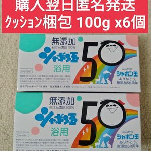 シャボン玉石けん　無添加石鹸　浴用　100g x 6個