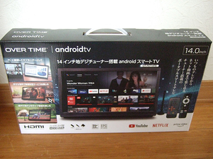 同梱可■新品 OVER TIME 14インチ地デジチューナー搭載 android スマートテレビ OT-PST14TE ポータブルテレビ 録画機能 3電源 持ち運び